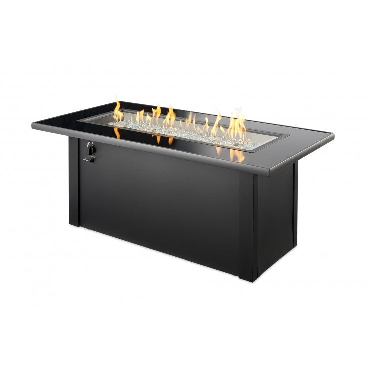 Outdoor Greatroom Monte Carlo Linear Gas Fire Pit Table MCR-1242-BLK-K