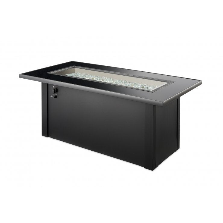 Outdoor Greatroom Monte Carlo Linear Gas Fire Pit Table MCR-1242-BLK-K