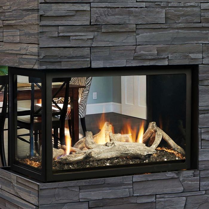 Kingsman 42" Clean View Direct Vent Ceramic Glass Peninsula Fireplace MCVP42