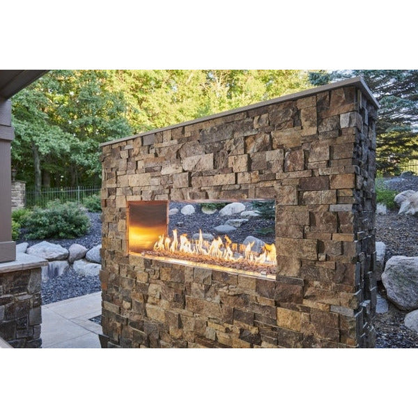Outdoor Greatroom 60" Ready-to-Finish See-Through Outdoor Gas Fireplace RSTL-60DNG