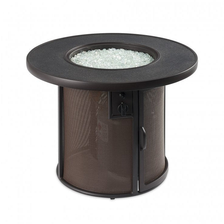 Outdoor Greatroom Brown Stonefire Round Gas Fire Pit Table SF-32-K