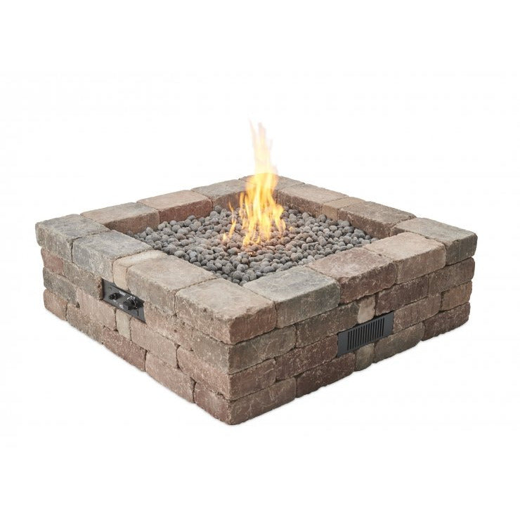 Outdoor Greatroom Bronson Block Square Gas Fire Pit Kit BRON5151-K