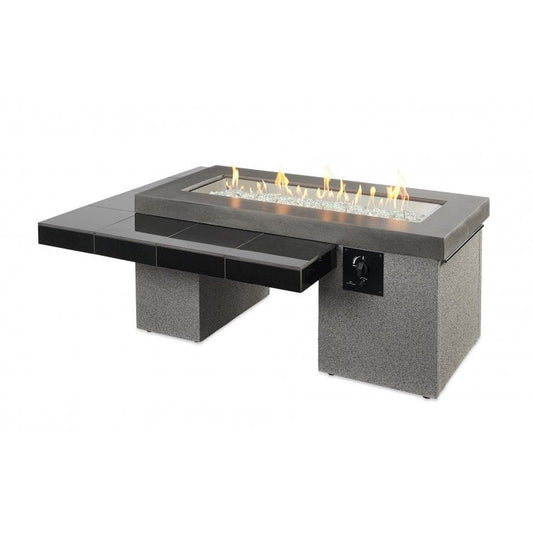 Outdoor Greatroom Black Uptown Linear Gas Fire Pit Table UPT-1242