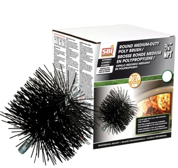SBI 6" Round Brush with Polypropylene Bristles (3/8" NPT) AC04500