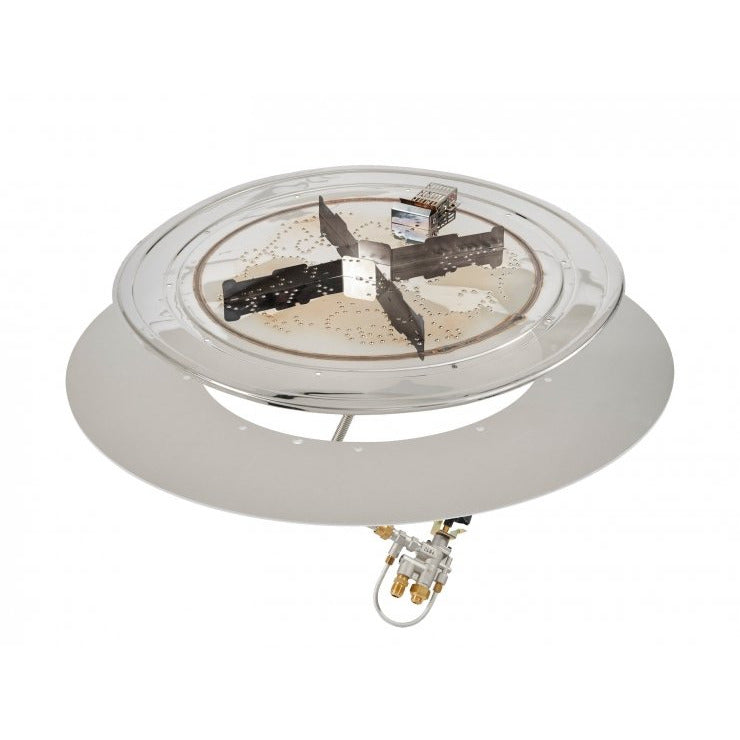 Outdoor Greatroom 42" Round Crystal Fire Plus Gas Burner Insert and Plate Kit BP42R