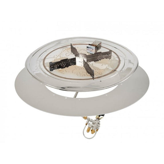 Outdoor Greatroom 24" Round Crystal Fire Plus Gas Burner Insert and Plate Kit BP24R
