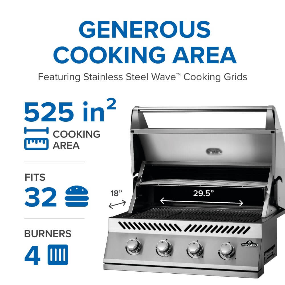 Napoleon BBQ 32" 500 Series 4 Burner Built-In Grill BI32PSS