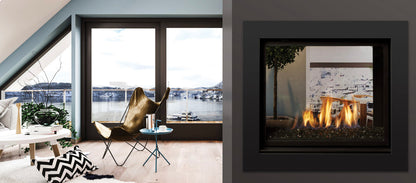 Marquis Bentley 42" Direct Vent See-Through Tempered Glass Fireplace MCVST42