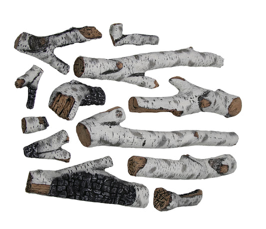 Amantii 12 Piece large Birch log Set DESIGN-MEDIA-BIRCH-12PCE-LARGE
