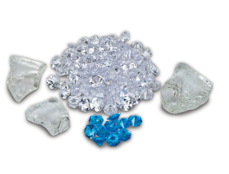 Ice Media Kit with Large Glass, Clear Diamond and Blue Diamond and Clear Acrylic Media Fi-109-Diamond