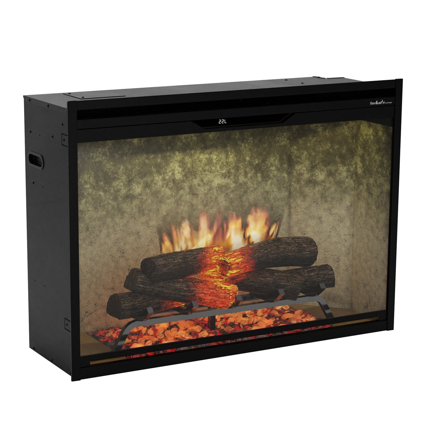 Dimplex Rev36-WC Revillusion 36" Built-In Electric Firebox in Weathered Concrete Background 500005134
