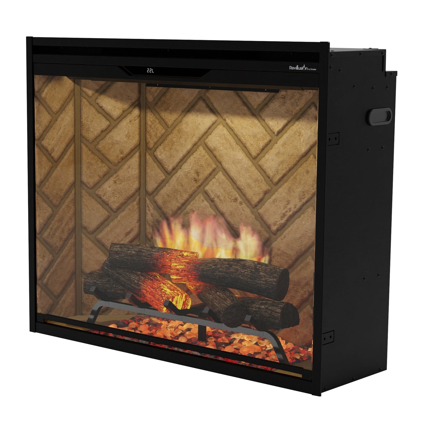 Dimplex Rev36P-HB Revillusion Portrait 36" Built-In Electric Firebox with Herringbone Background 500005736