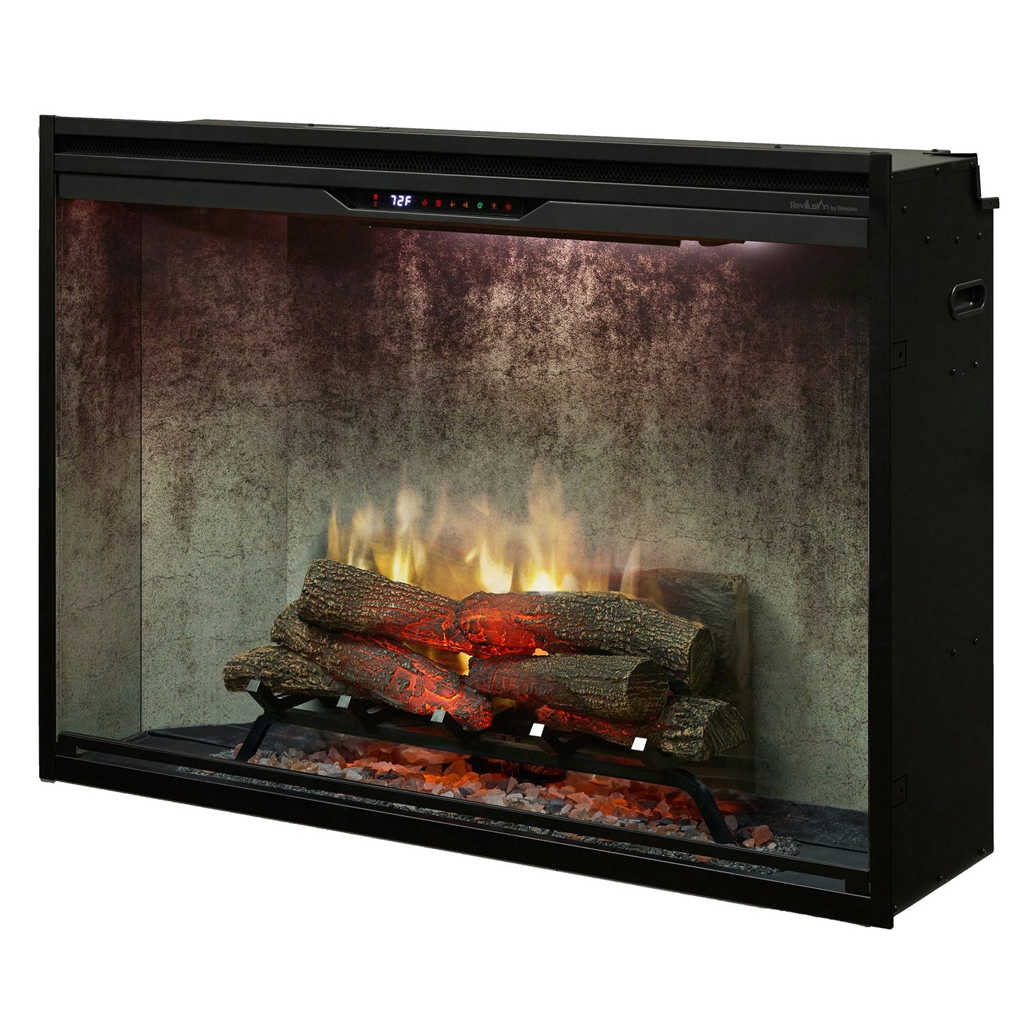 Dimplex Rev42-WC Revillusion 42" Built-In Electric Firebox with Weathered Concrete Background 500005140