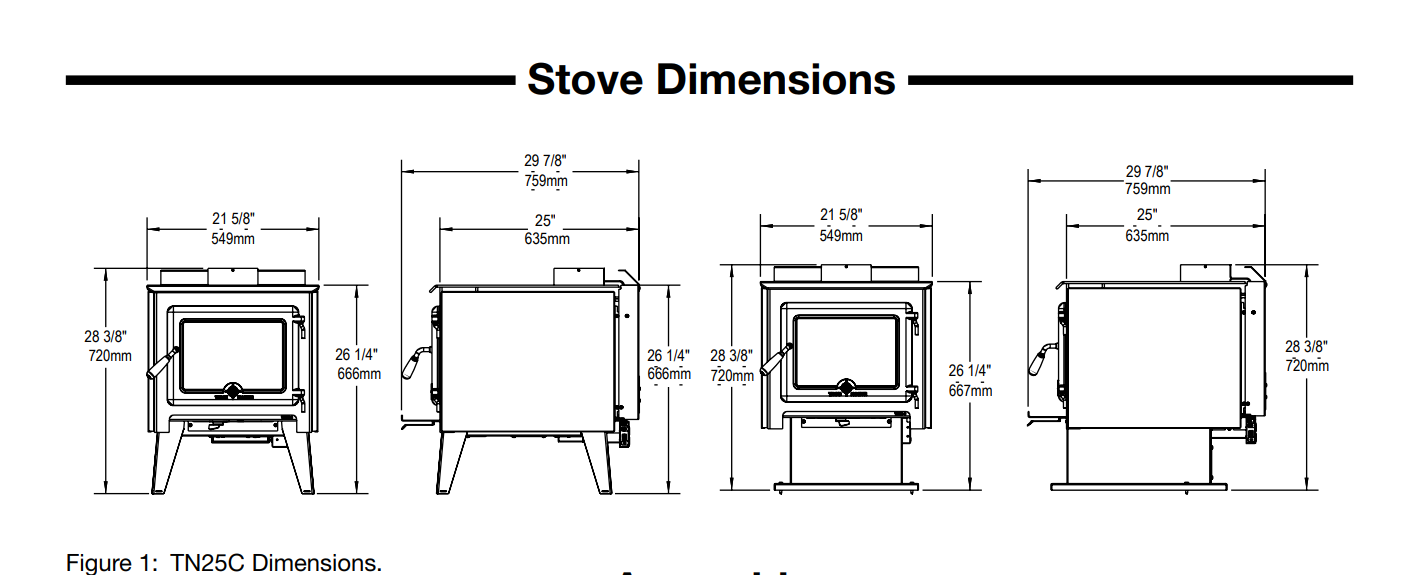 True North TN25c Wood Stove 31010016