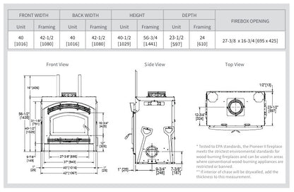Majestic Pioneer-II Wood-Burning Fireplace PIONEER-II