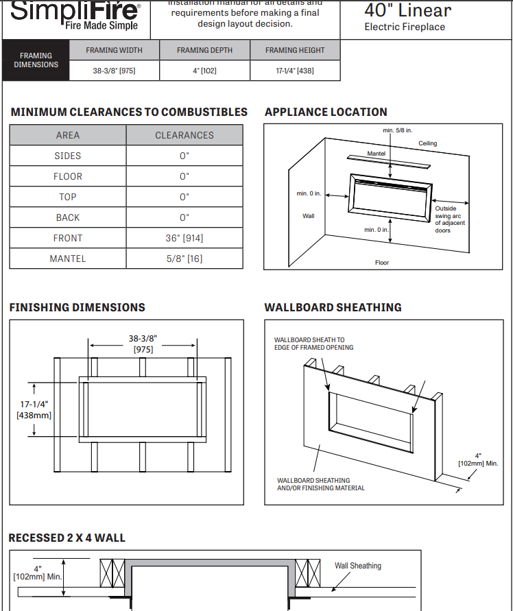 SimpliFire Allusion Slim 40 SF-ALLS40