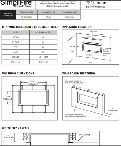 SimpliFire Allusion Slim 72 SF-ALLS72