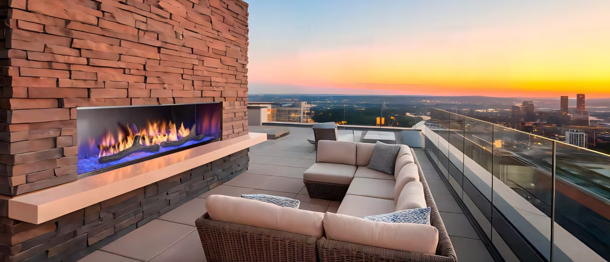 Majestic Lanai 72" outdoor linear gas fireplace with IntelliFire Ignition System ODLANAIG-72 Majestic LANAI 72