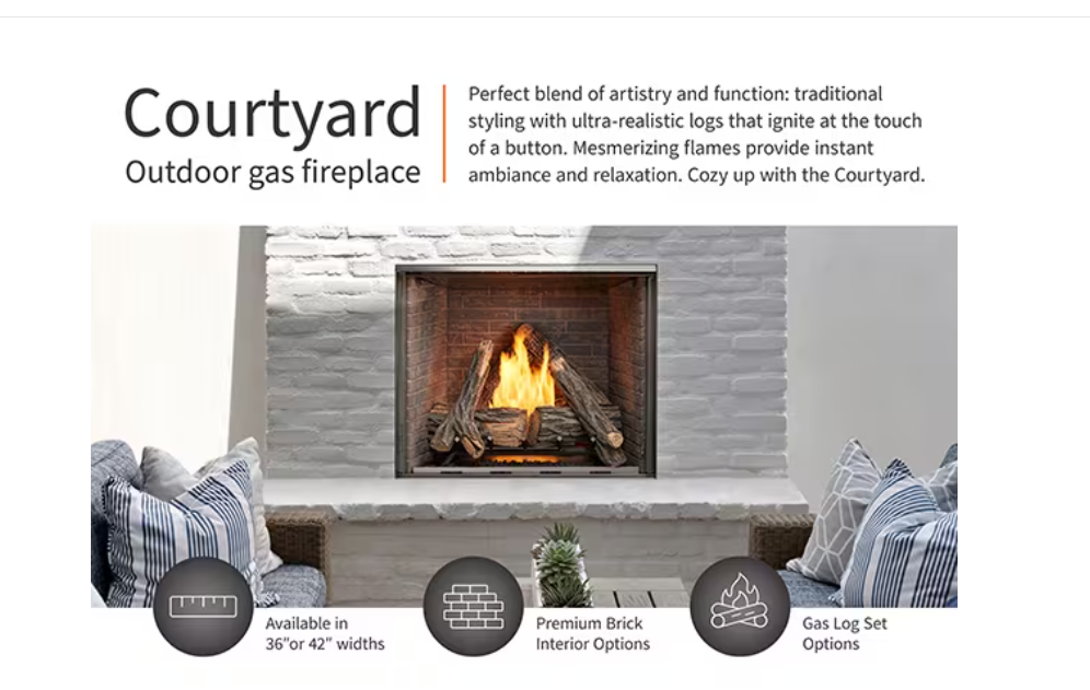 Majestic Courtyard 42" Outdoor Traditional Fireplace ODCOUG-42