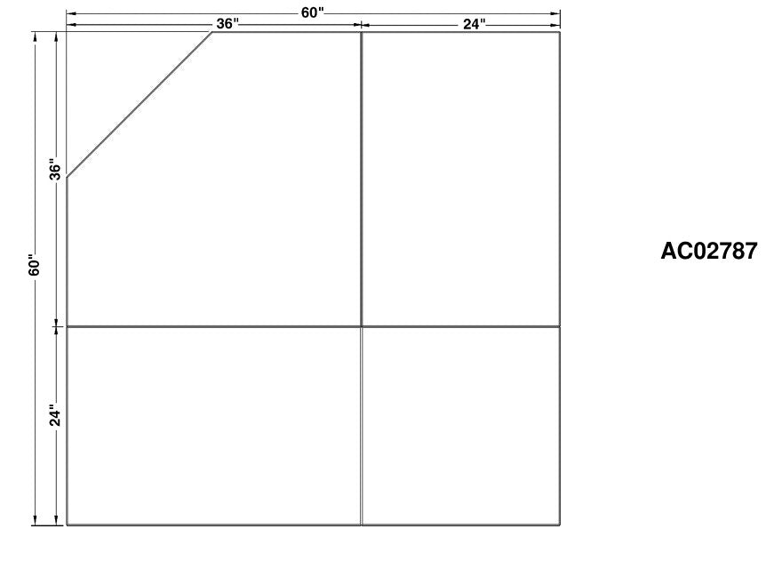 60" Corner Modular Hearth Pad System AC02787