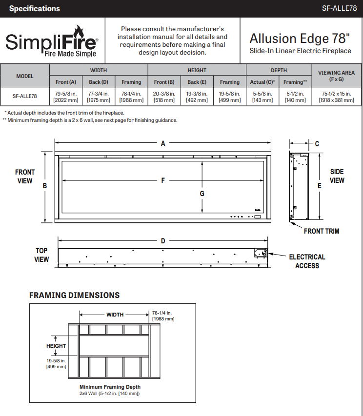 SimpliFire SF-ALLE78 Allusion Edge 78