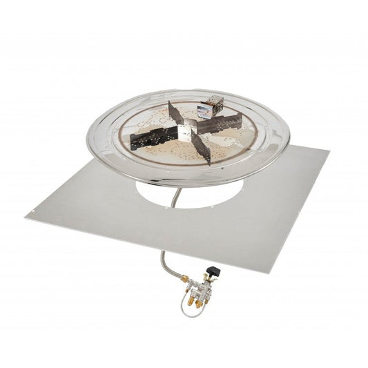 Outdoor Greatroom 24" x 24" Square Crystal Fire Plus Gas Burner Insert and Plate Kit BP24S