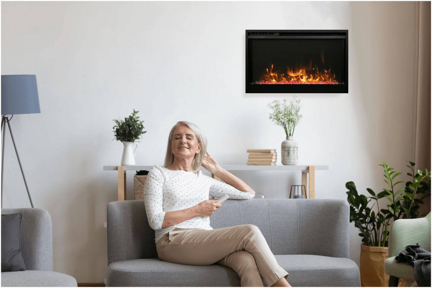 Amantii 33" Traditional Xtraslim Electric Fireplace TRD-33-XS