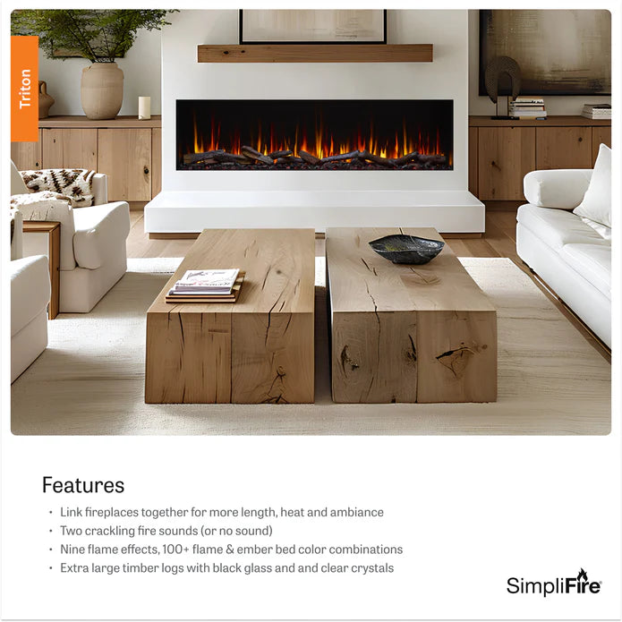 Simplifire SF-TR50 Triton 50 50" Triton Linear Electric Fireplace