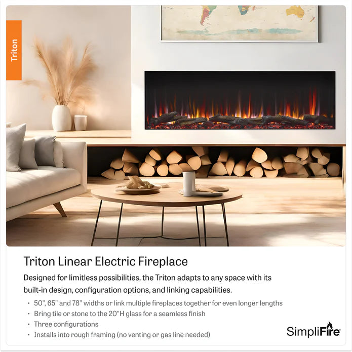 Simplifire SF-TR50 Triton 50 50" Triton Linear Electric Fireplace