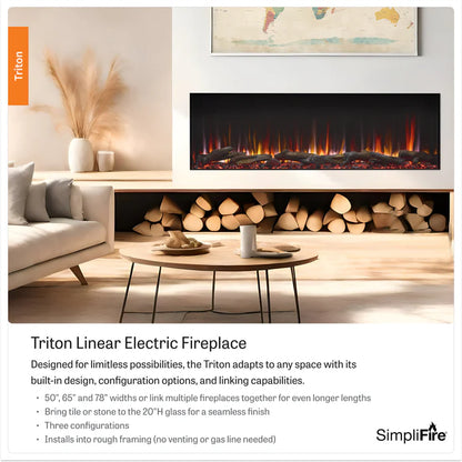 Simplifire SF-TR50 Triton 50 50" Triton Linear Electric Fireplace