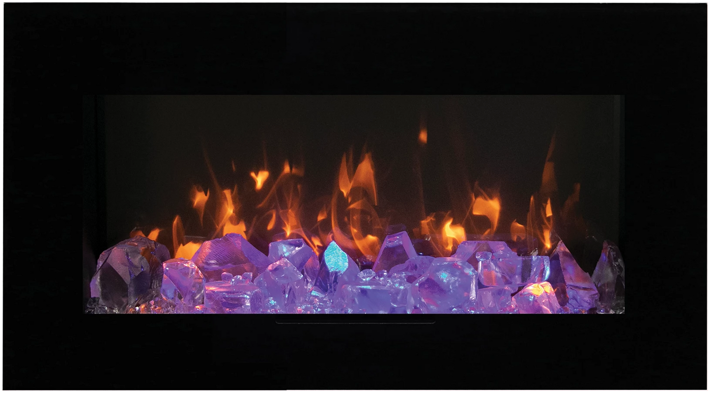 Amantii 34" Electric Fireplace with Black Glass Surround WM-FM-34-4423-BG