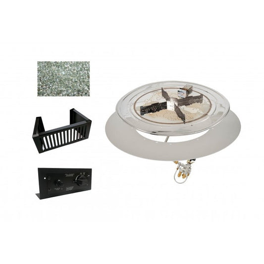 Outdoor Greatroom 36" Round Do-it-Yourself Crystal Fire Plus Gas Burner Kit DIY-36RD-K