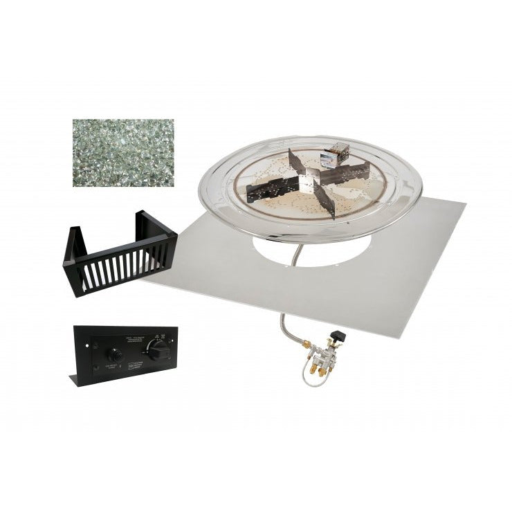 Outdoor Greatroom 36" x 36" Square Do-it-Yourself Crystal Fire Plus Gas Burner Kit DIY-3636S-K