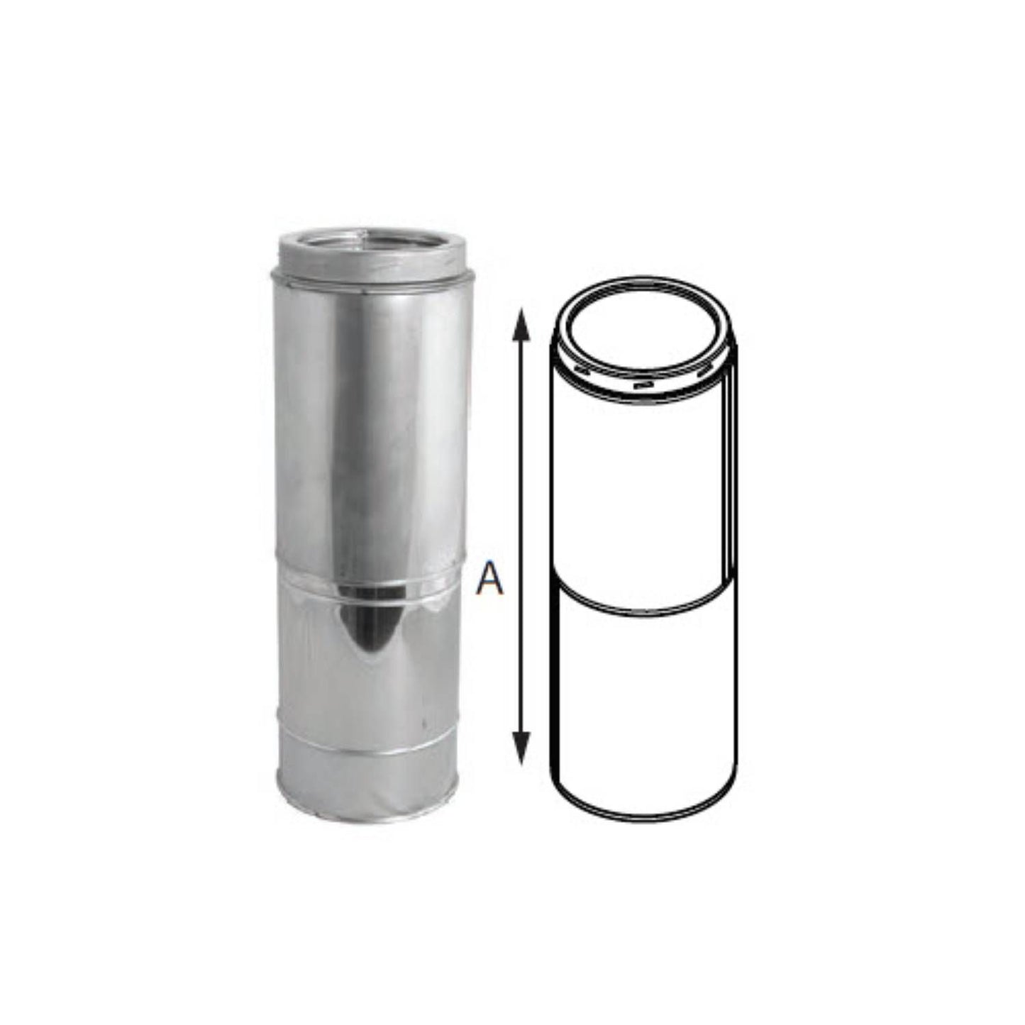 Duravent DuraTech 8" Diameter Adjustable Pipe (14"-21") 8DT-21TASS