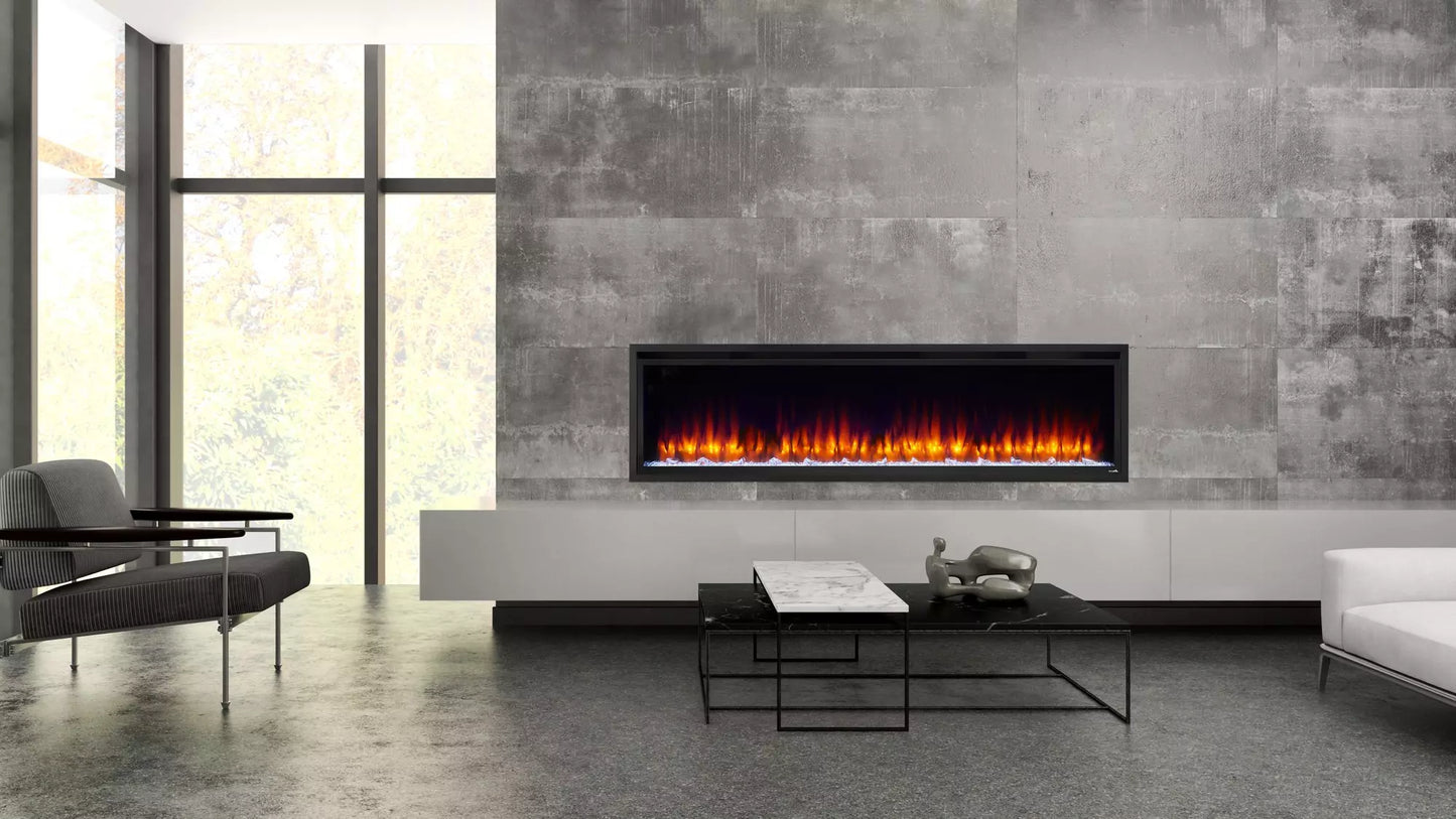 SimpliFire Allusion Platinum 72" Electric Linear Fireplace SF-ALLP72-BK