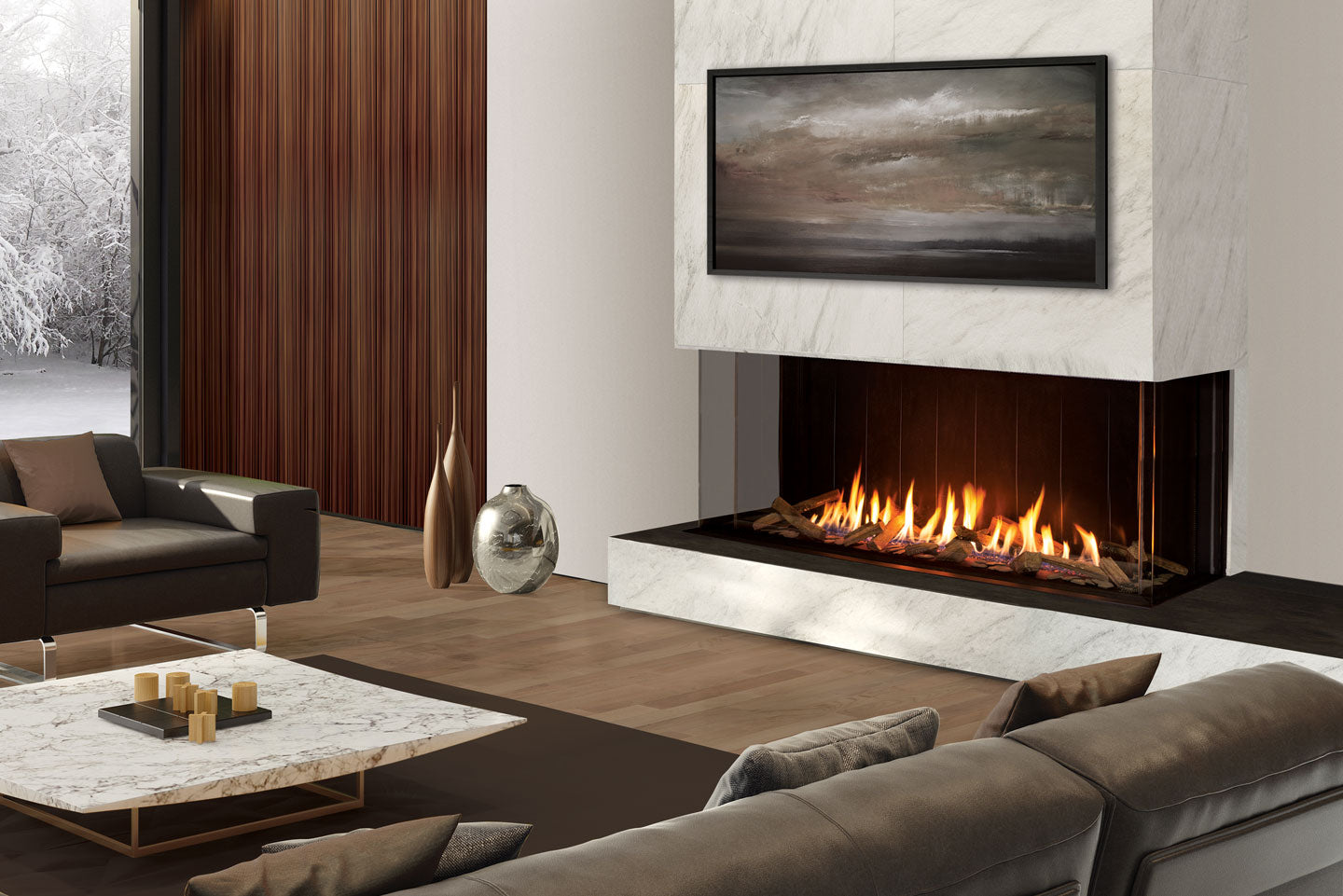 Urbana U70 Tall Bay Gas Fireplace U70I