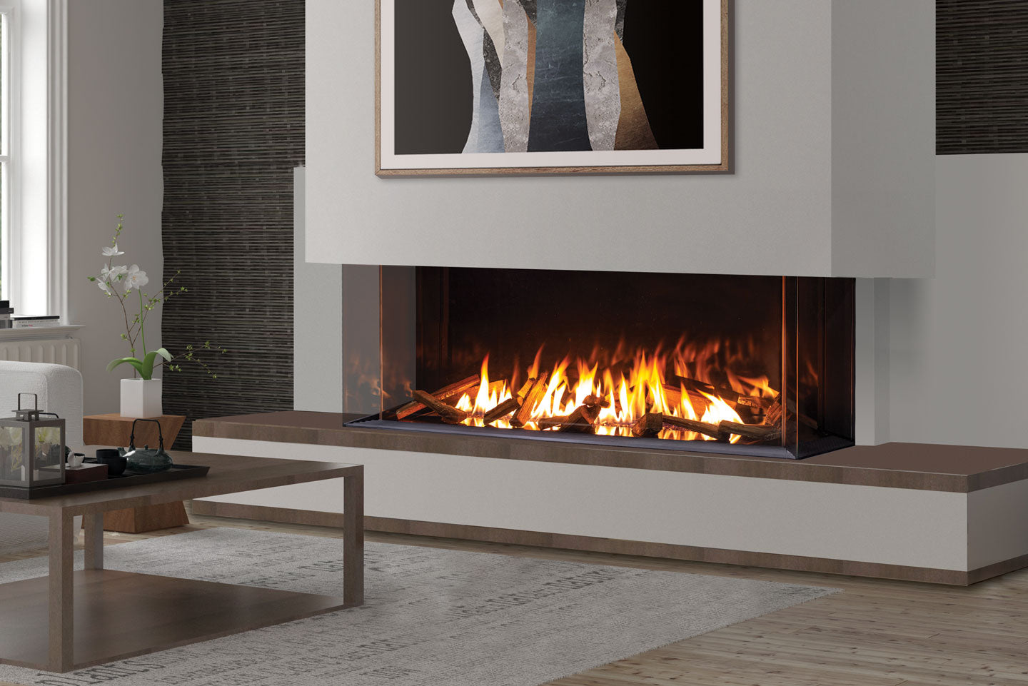 Urbana U70 Tall Bay Gas Fireplace U70I