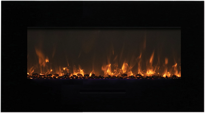 Amantii 34" Electric Fireplace with Black Glass Surround WM-FM-34-4423-BG