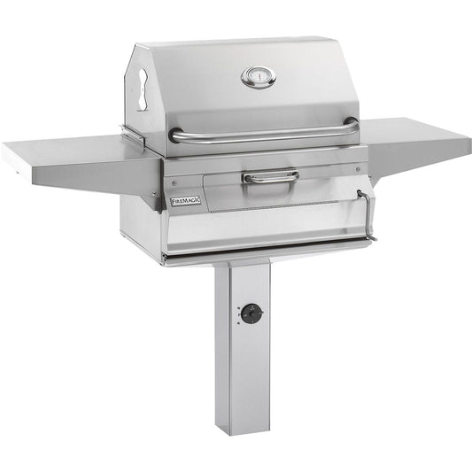 Fire Magic Legacy 24" Ground Post Mount Stainless Steel Charcoal Grill 22-SC01C-G6