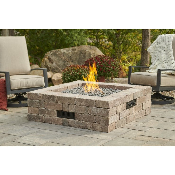 Outdoor Greatroom Bronson Block Square Gas Fire Pit Kit BRON5151-K