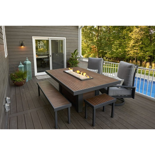 Outdoor Greatroom Kenwood Linear Dining Height Gas Fire Pit Table KW-1242-K