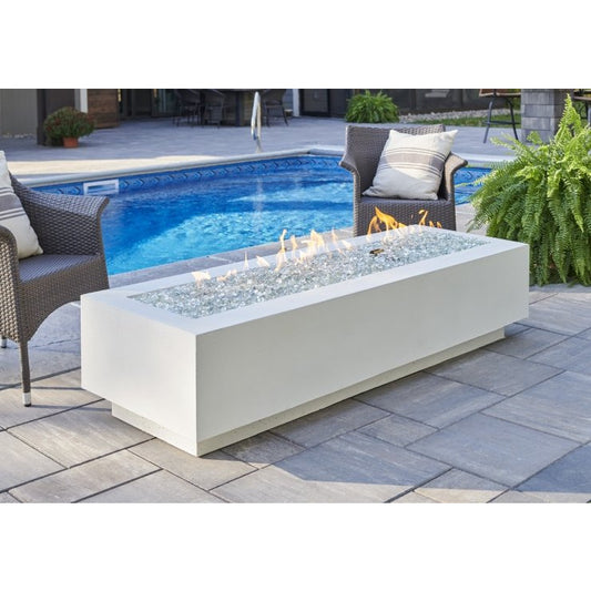 Outdoor Greatroom White Cove 72" Linear Gas Fire Pit Table CV-72WT