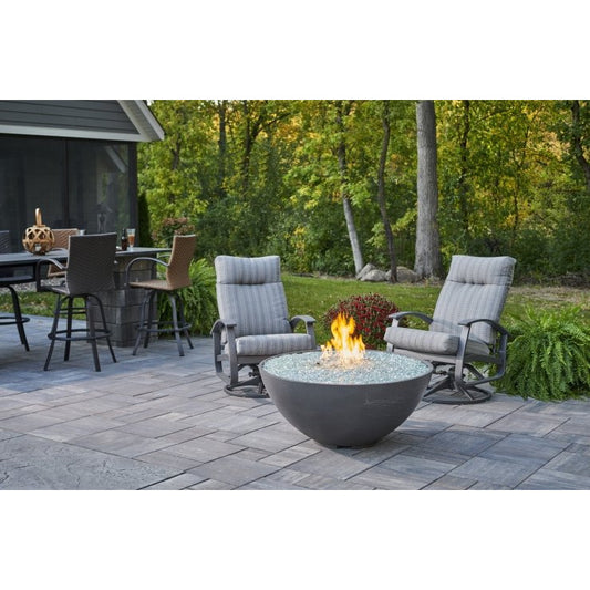 Outdoor Greatroom Company 42" Midnight Mist Cove Edge Round Gas Fire Pit Bowl CV-30EMM