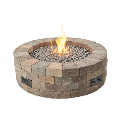 Outdoor Greatroom Bronson Block Round Gas Fire Pit Kit BRON52-K