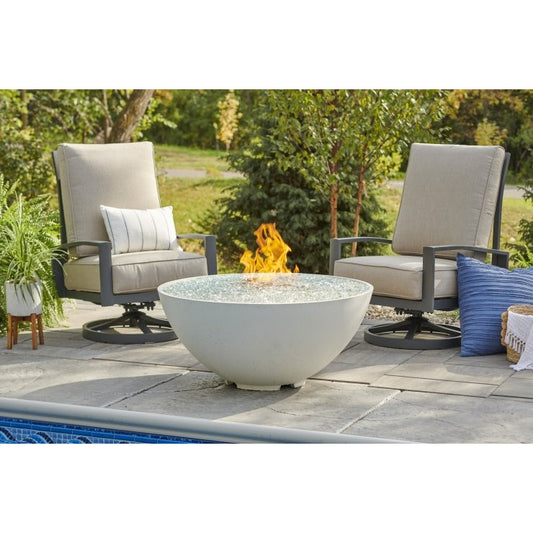 Outdoor Greatroom White Cove Edge 42" Round Gas Fire Pit Bowl CV-30EWHT